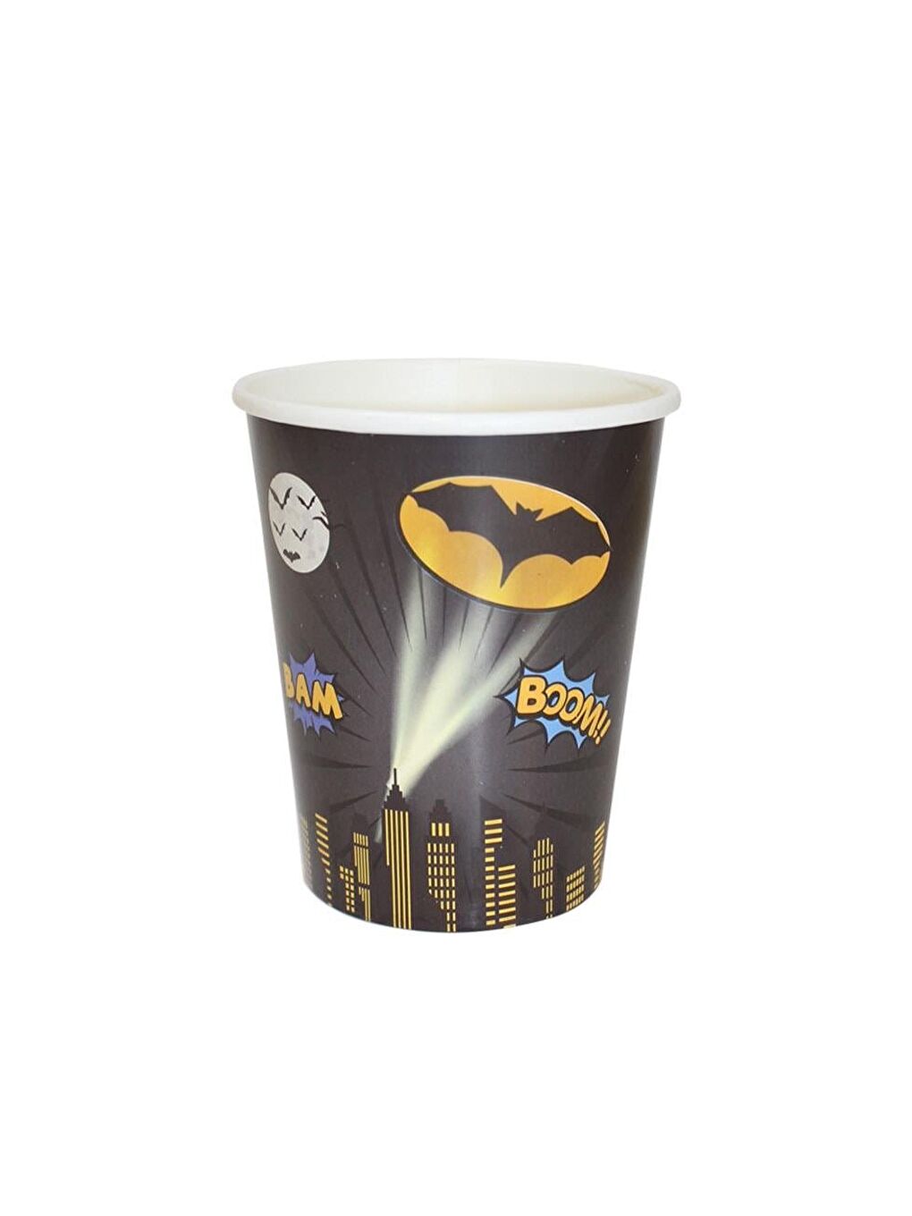 Siyah Yarasa Batman Temalı Bardak Karton Doğum Günü Bardağı 8'li-1