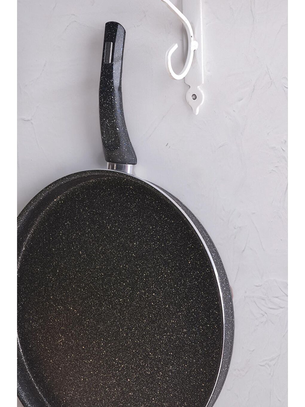 Siyah Krep Tava 24 Cm Granit Pankek Pizza Tavası-2