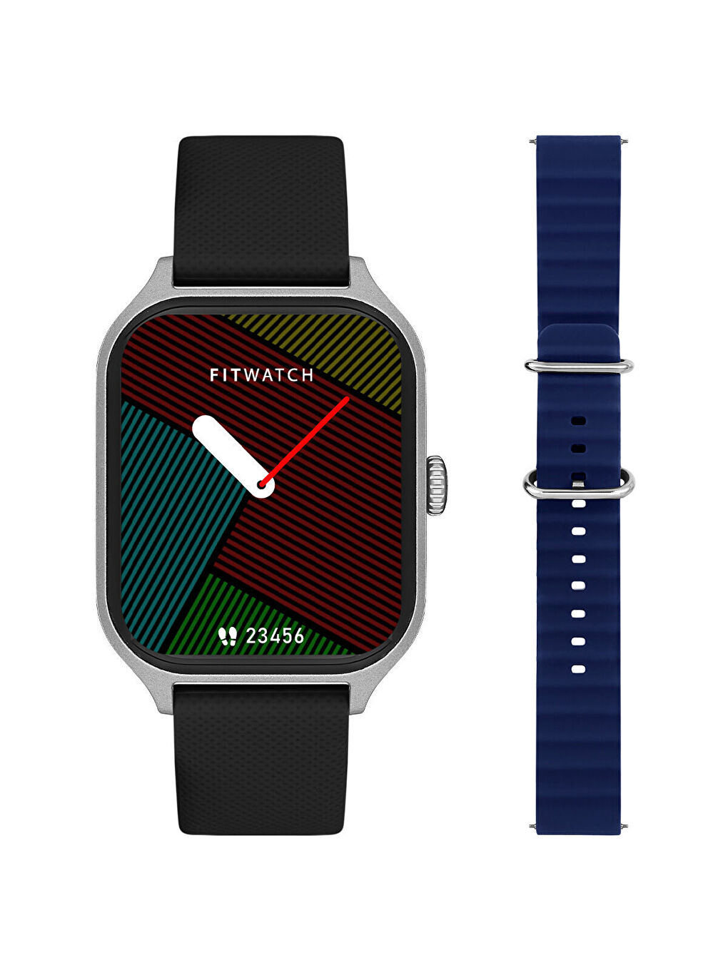 Siyah FT202301F2303 Akıllı Saat ve Yedek Kordon