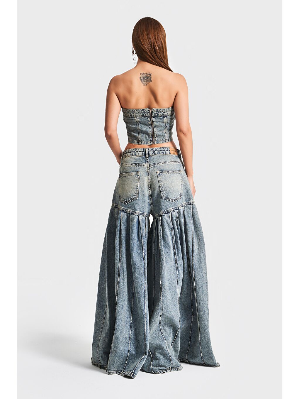 Mavi Kadın T.Kot Rengi 3S5-75 Bağcık Detaylı %100 Pamuk Tasarım Denim Büstiyer-4