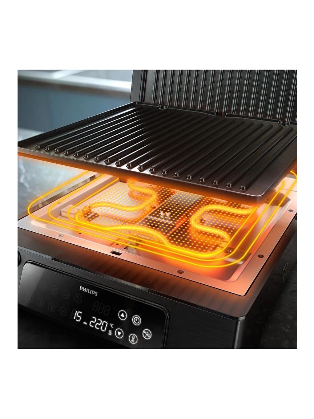 7000 Series Contact Grill HD6307/70 2200 W Izgara ve Tost Makinesi-3