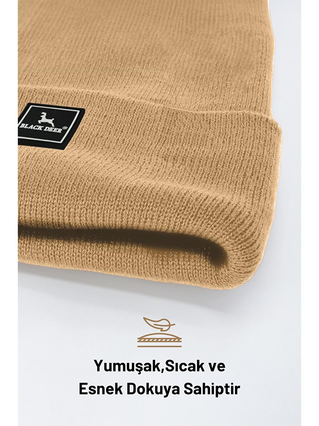 Kahverengi Unisex Kışlık Bere Düz Logolu Yumuşak Triko Basic Akrilik Beanie-2