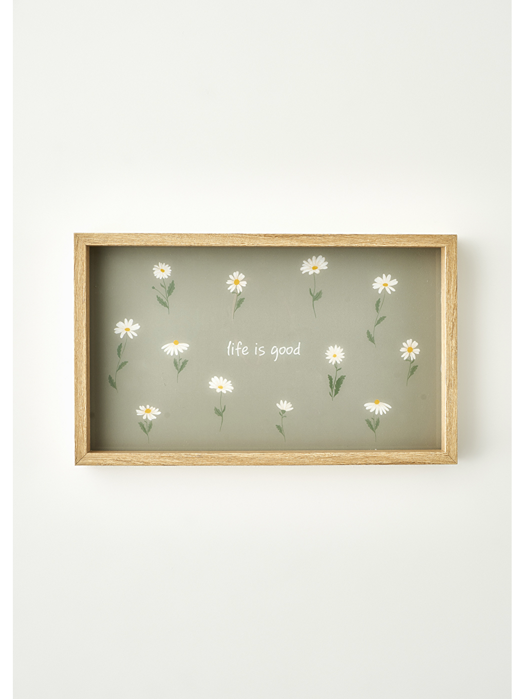 Daisy Dekoratif Cam Tepsi Yeşil (22x37 cm)