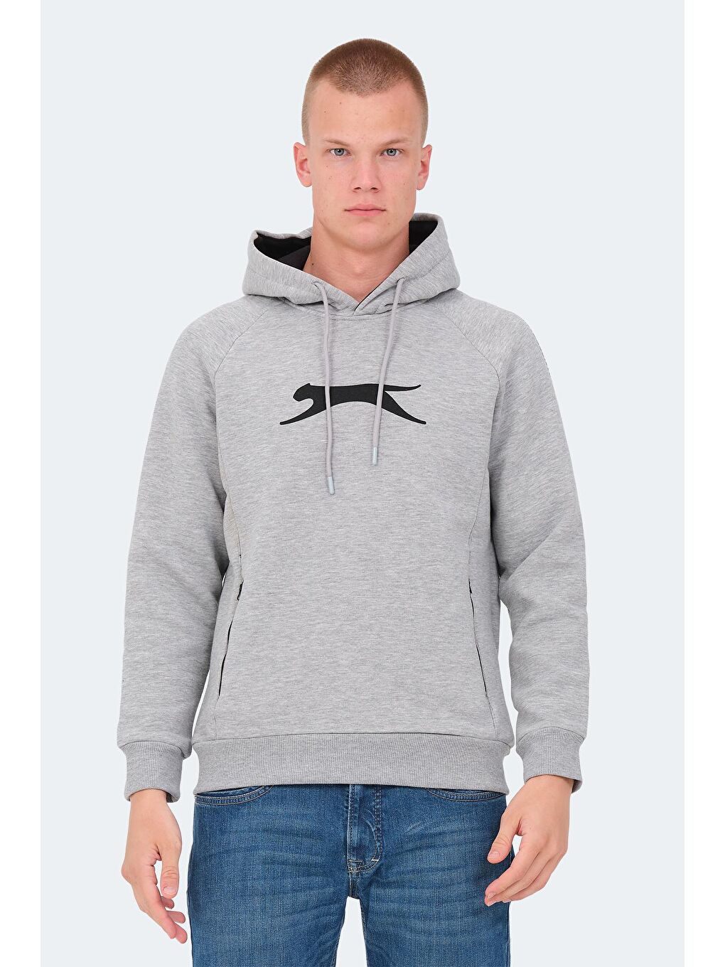 SLAZENGER Gri KNIFE I Erkek Sweatshirt Gri