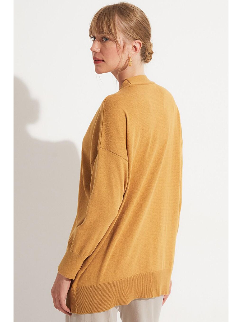 Kahverengi Kemik Düğmeli Hırka-3