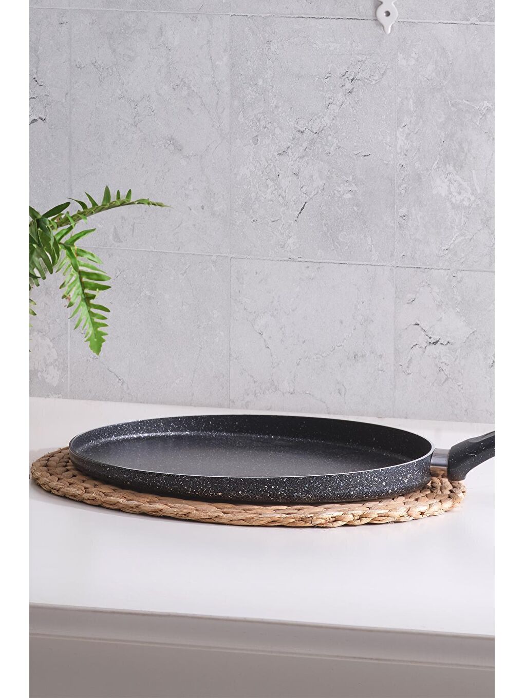 Siyah Gözleme Tavası 30 Cm Granit Bazlama Lavaş Tavası-1