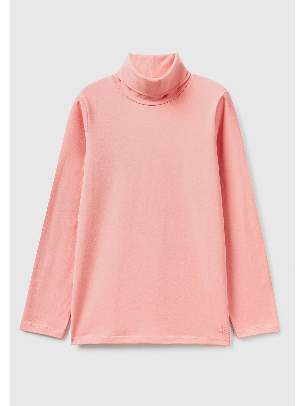 Kız Çocuk Pembe Balıkçı Yaka Basic Tişört