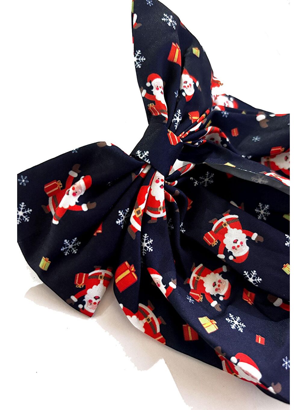 Lacivert Yılbaşı Temalı Fiyonk Saten Toka-2