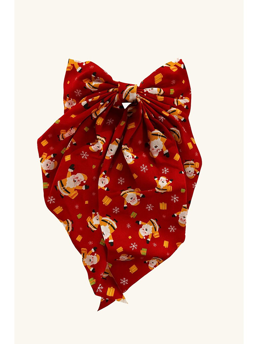 Kırmızı Yılbaşı Temalı Fiyonk Saten Toka-1