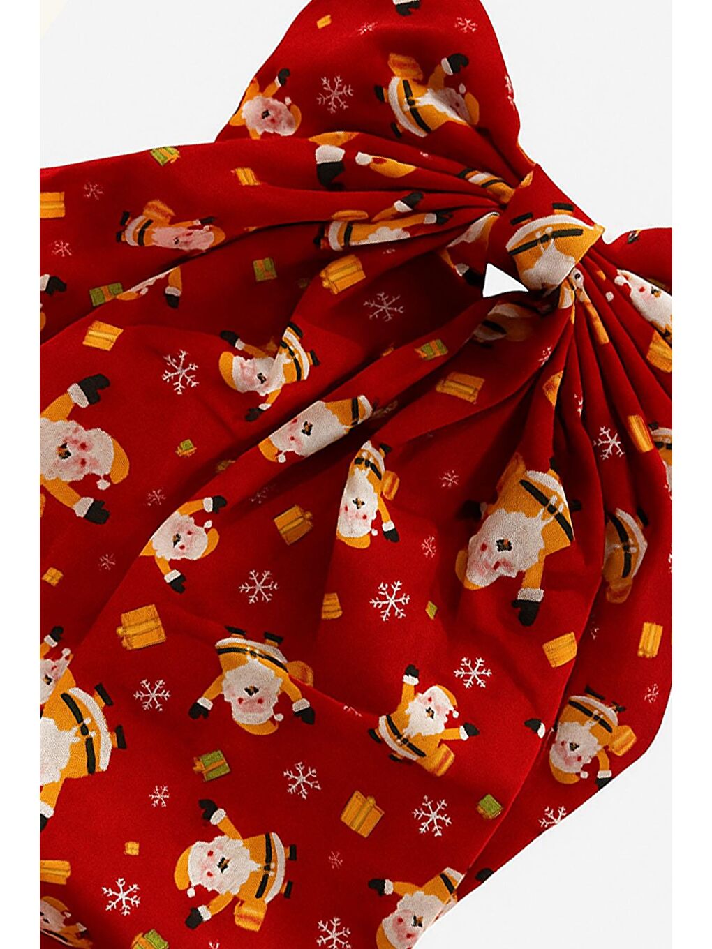 Kırmızı Yılbaşı Temalı Fiyonk Saten Toka-2