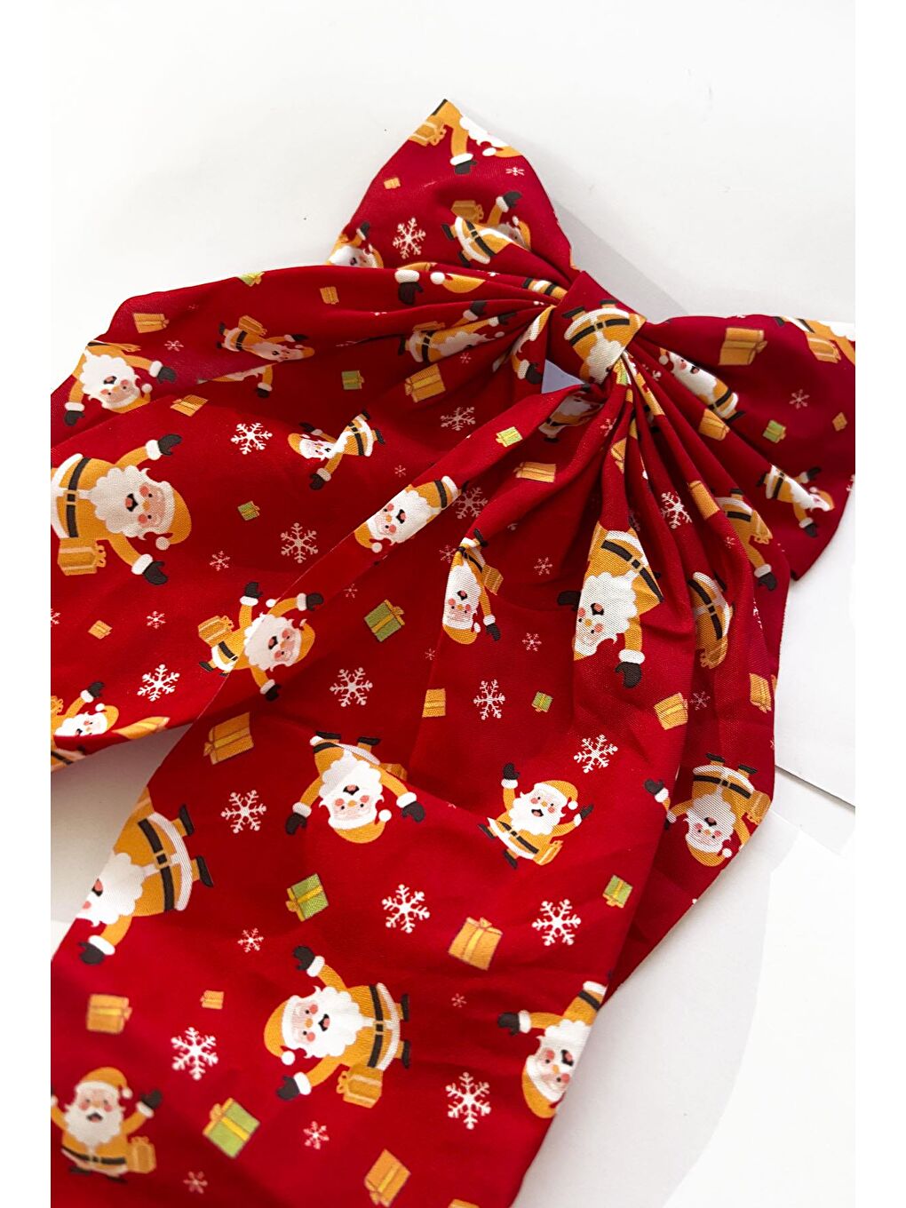 Kırmızı Yılbaşı Temalı Fiyonk Saten Toka-3