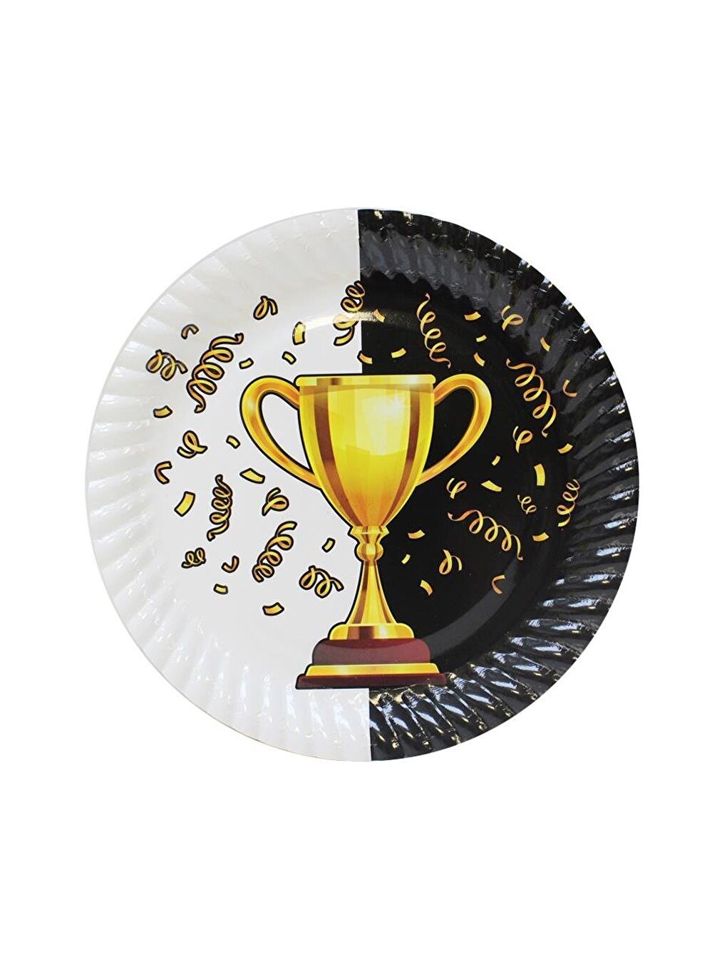 Siyah Beyaz Taraftar Kupa Temalı Karton Tabak Bardak Set 8'li-2