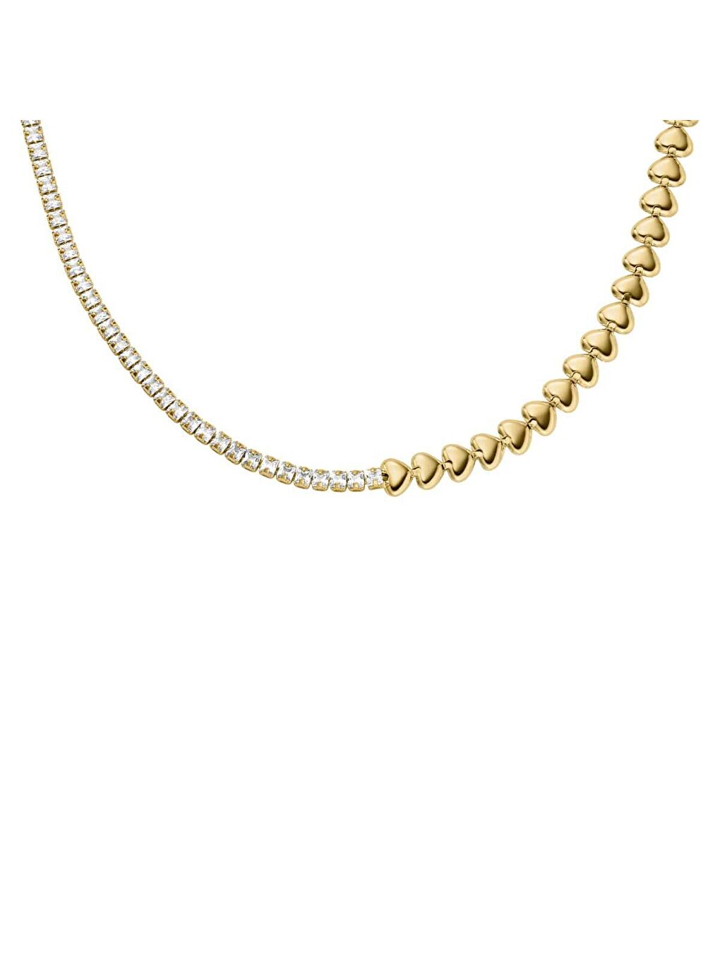 Sarı JA7302-710 Kalpli Kadın Kolye-1