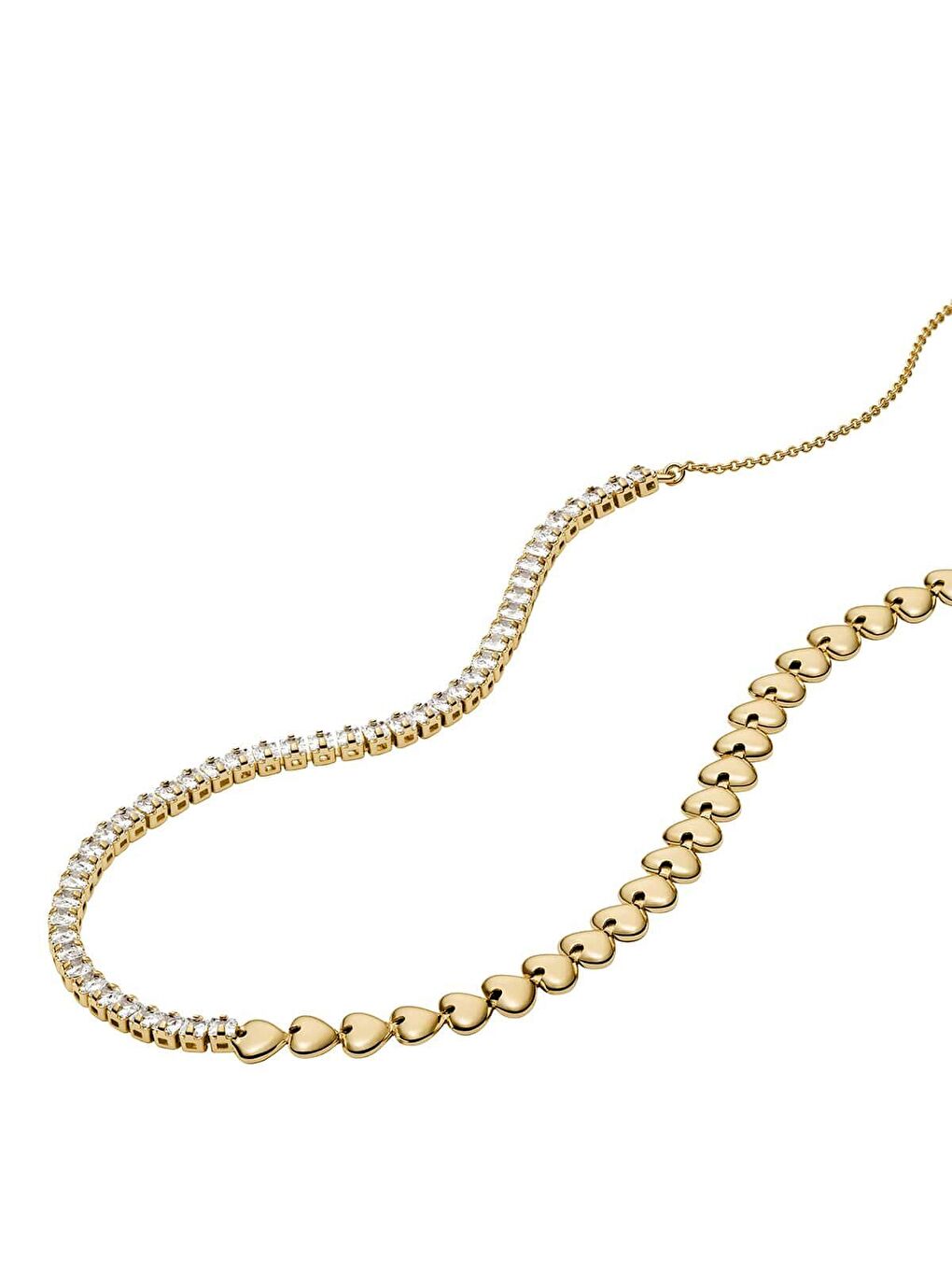 Sarı JA7302-710 Kalpli Kadın Kolye-3