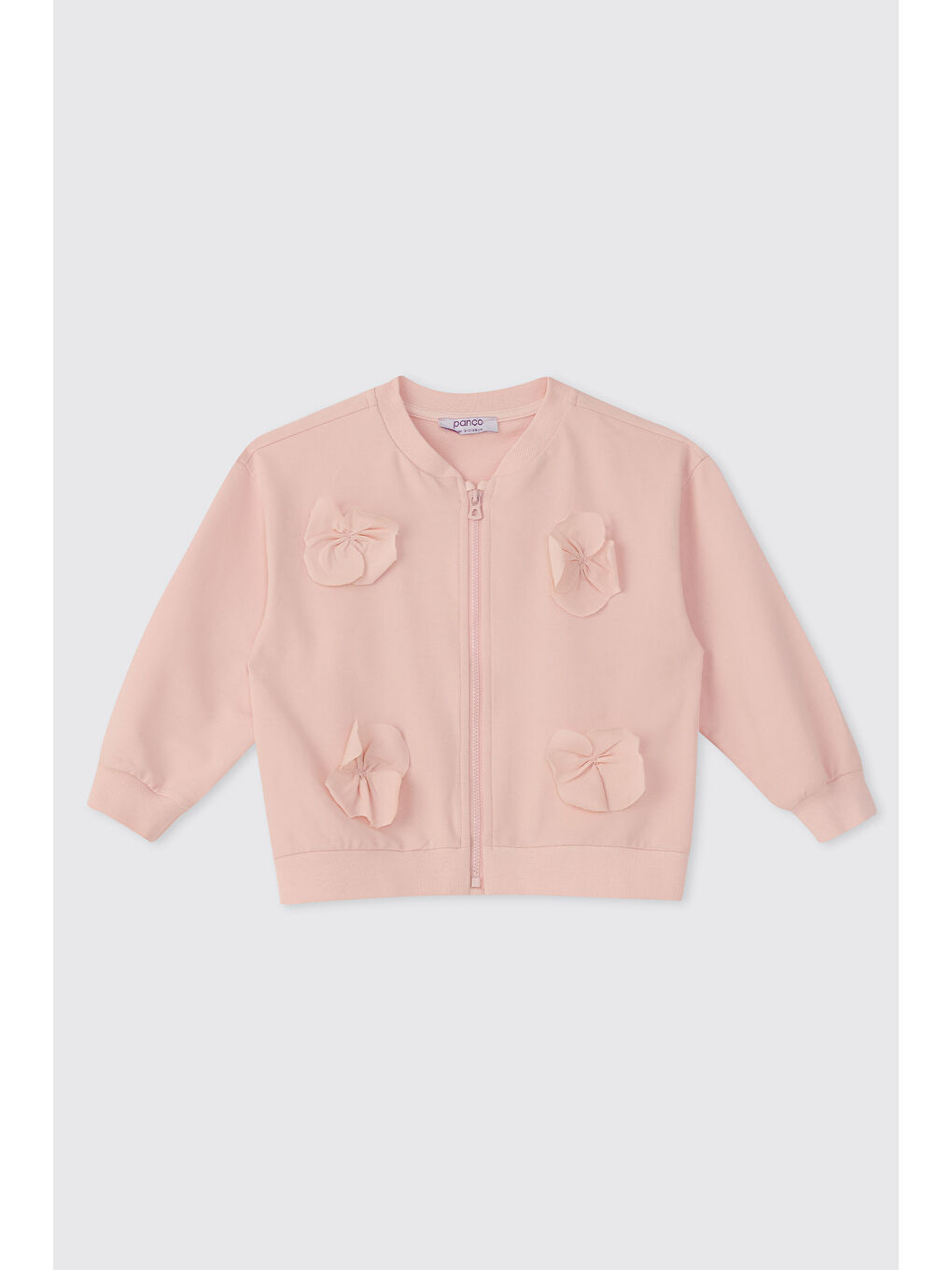 Kız Bebek Çiçek Motifli Pembe Sweatshirt