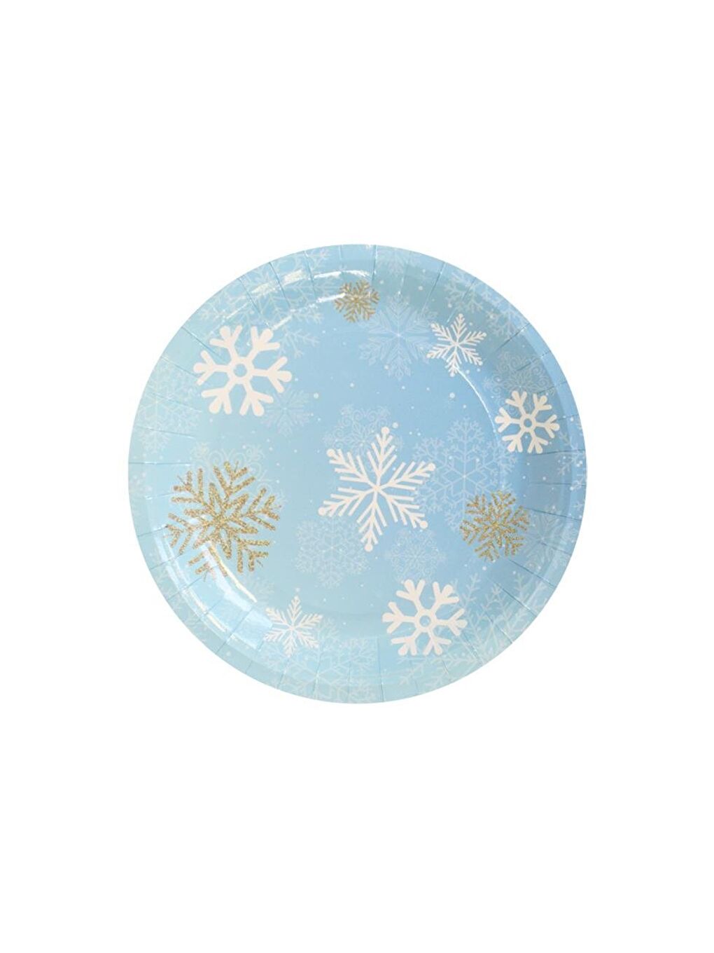 Mavi Kar Tanesi Temalı Tabak Karton Doğum Günü Tabağı 8'li-1