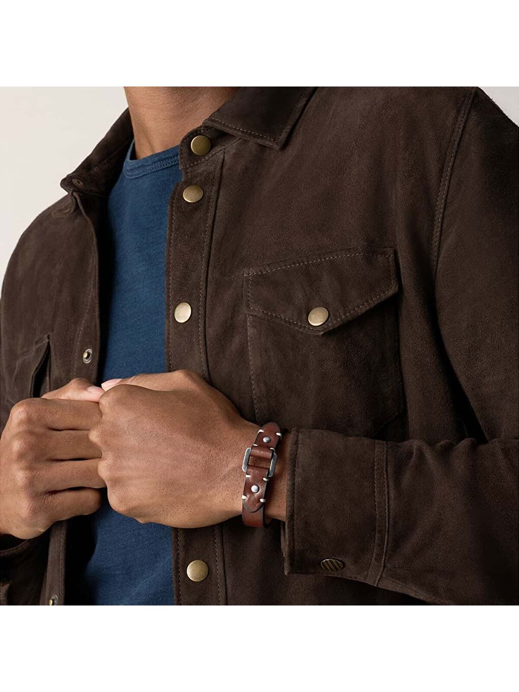 Kahverengi JF04942-040 Erkek Bileklik-4