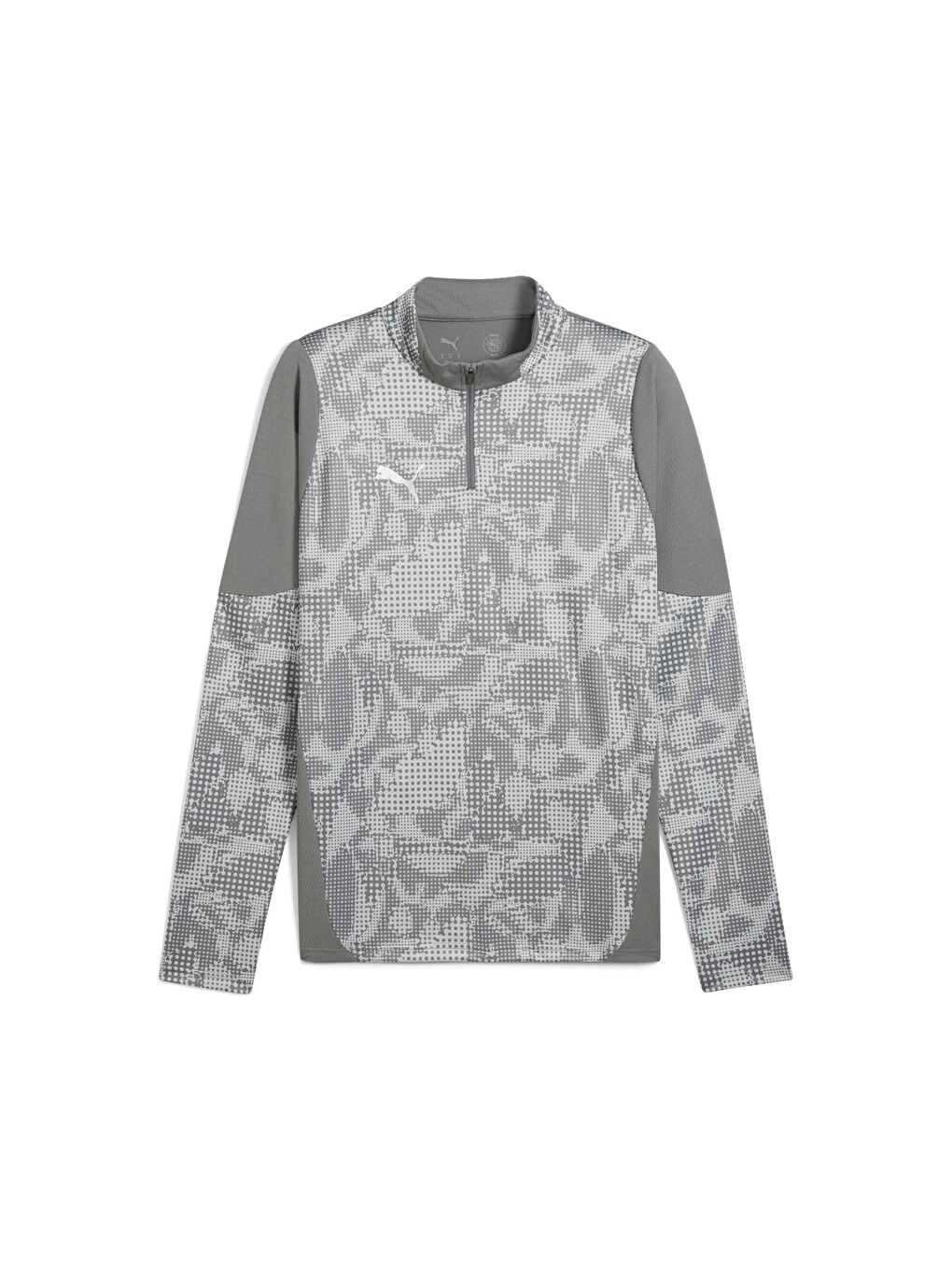 Gri teamCUP Football Erkek Çeyrek Fermuarlı Üst