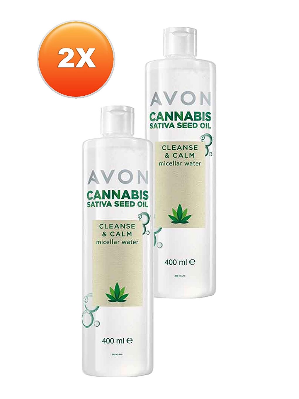 AVON Renksiz Cannabis Sativa Tohumu Yağı Micellar Cilt Temizleme Suyu 400 Ml. İkili Set - 1