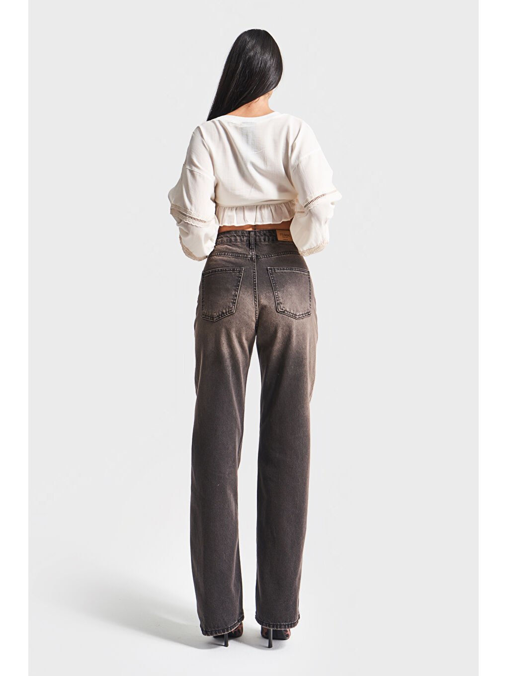 Kahverengi Kadın K.Kot Rengi Doris 17S5-62 Yüksek Bel %100 Pamuk Straight Fit Denim Jean-2