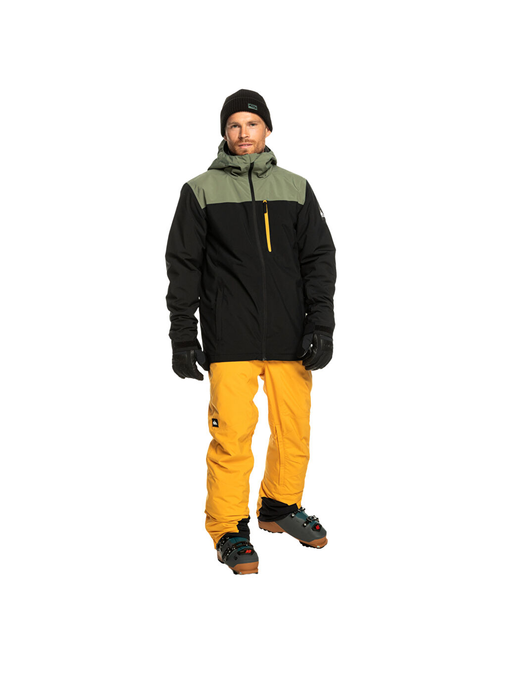 Morton Erkek Yeşil Snowboard Ceketi Kayak Montu-9