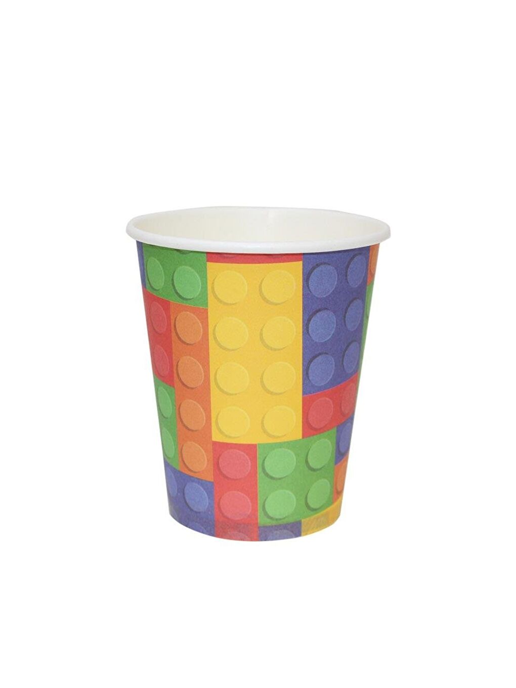 Kırmızı Renkli Lego Temalı Bardak Karton Doğum Günü Bardağı 8'li-1