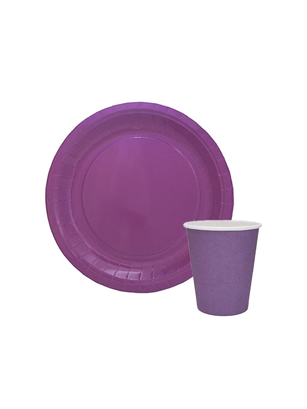 Karton Tabak Bardak Set Doğum Günü Parti Seti Mor 8 Adet-3