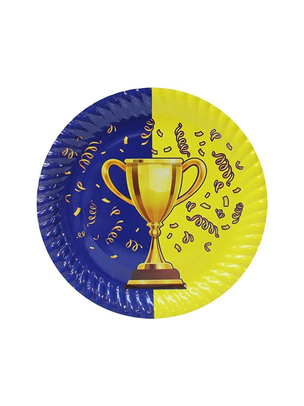 Sarı Lacivert Taraftar Kupa Temalı Karton Tabak Bardak Set 8'li-2