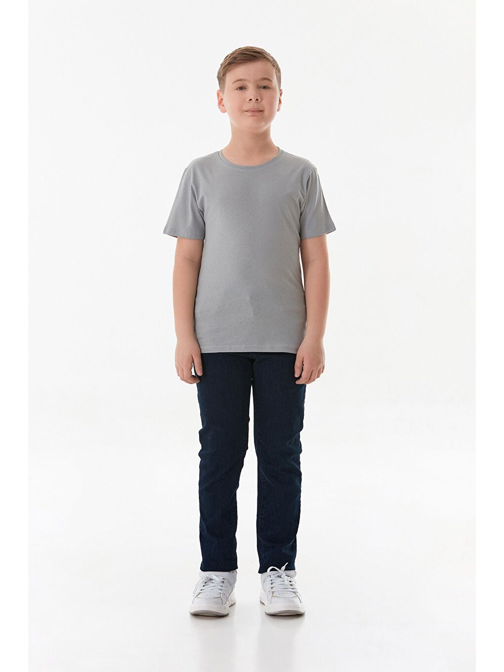 Gri Arkası Anime Baskılı Erkek Çocuk Tişört-1