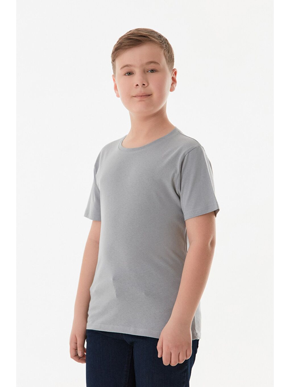 Gri Arkası Anime Baskılı Erkek Çocuk Tişört-2