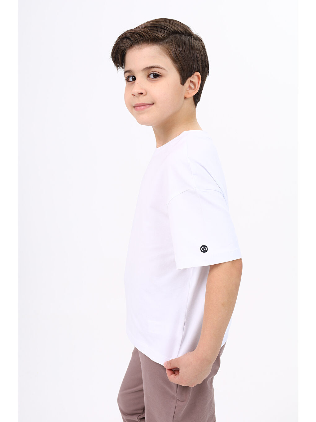 Beyaz Erkek Çocuk Baskılı Tişört-1