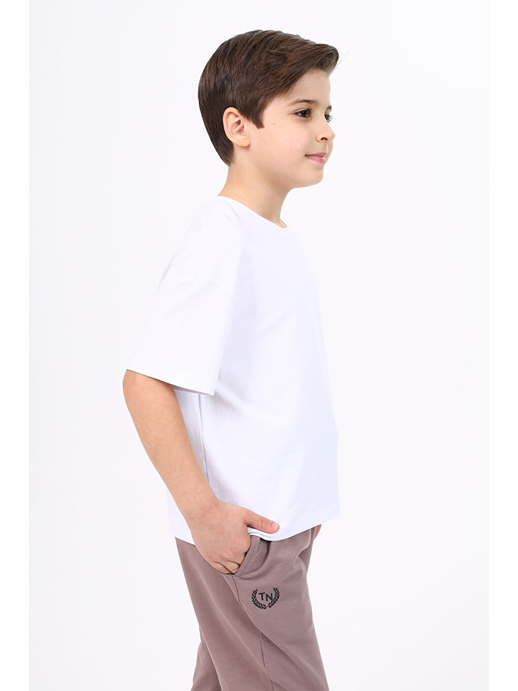 Beyaz Erkek Çocuk Baskılı Tişört-2