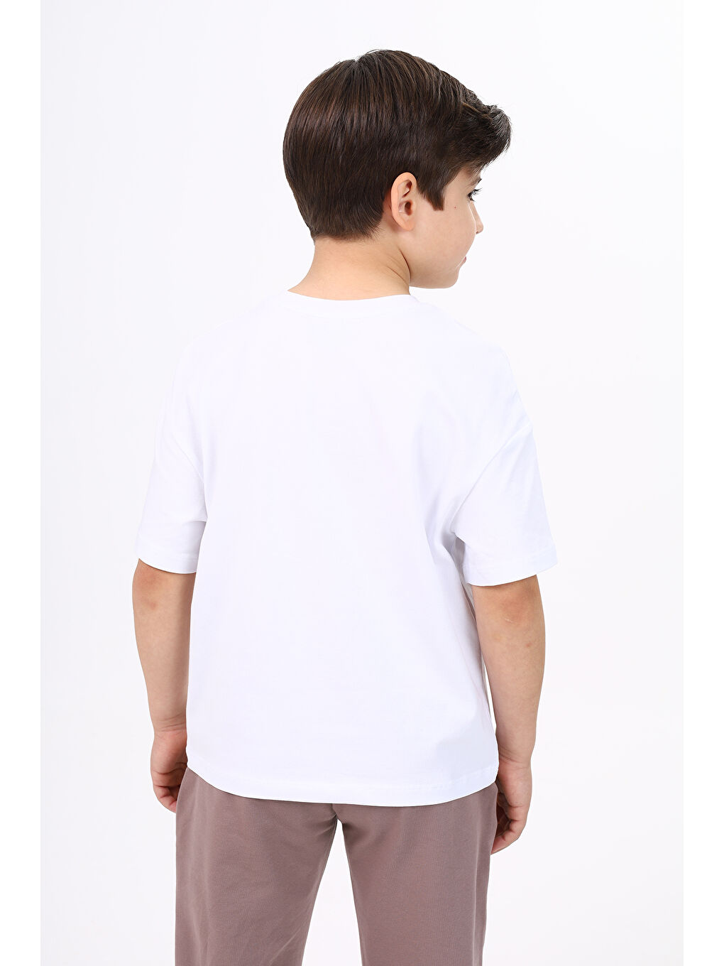 Beyaz Erkek Çocuk Baskılı Tişört-3
