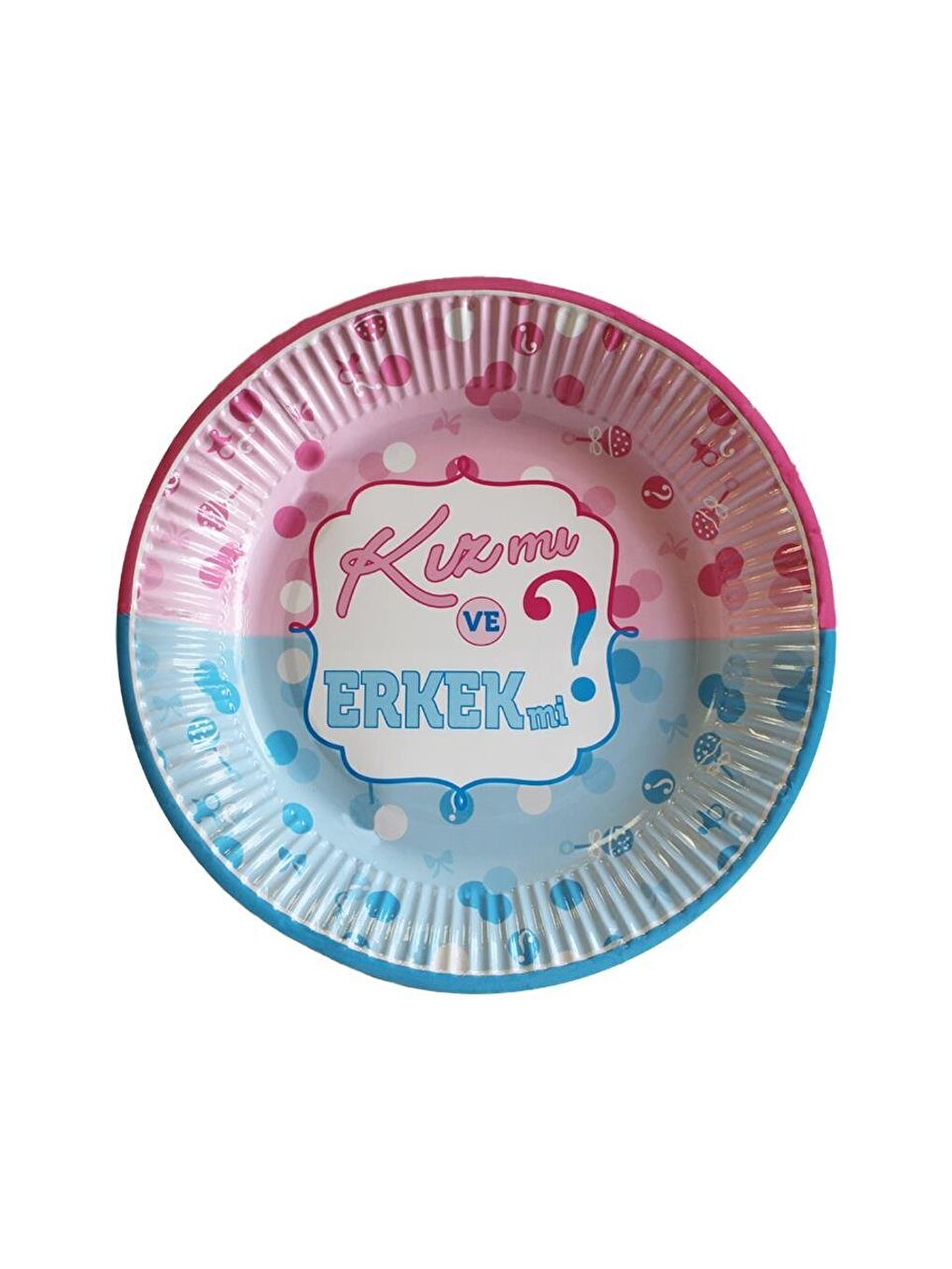 Mavi Cinsiyet Partisi Kız mı Erkek mi Karton Tabak Bardak Set-2
