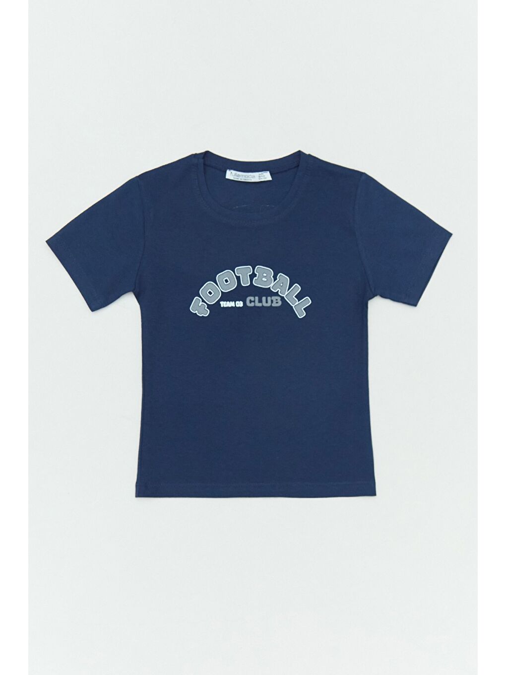 Lacivert %100 Pamuk Önü Ve Arkası Football Baskılı Erkek Çocuk Tişört