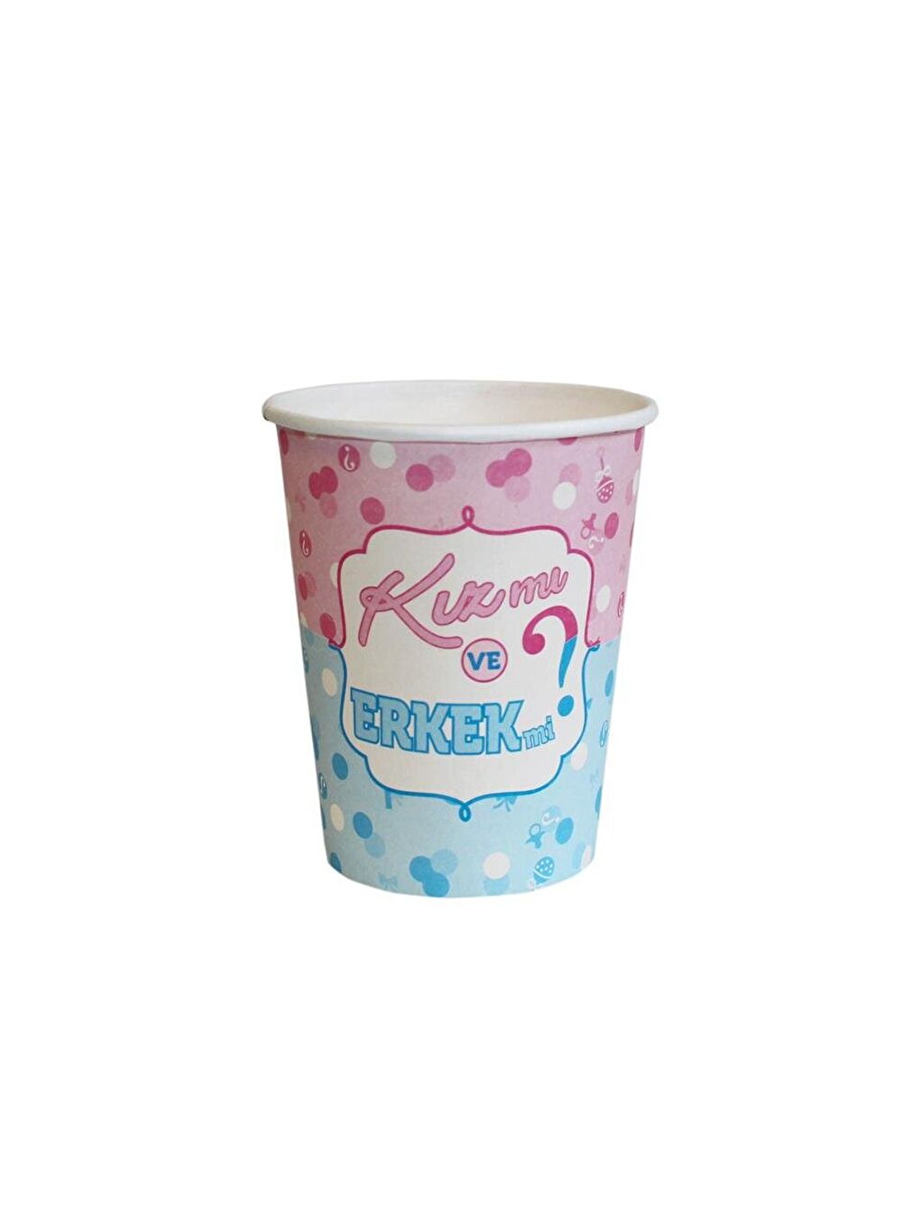 Mavi Cinsiyet Partisi Kız mı Erkek mi Karton Tabak Bardak Set-3
