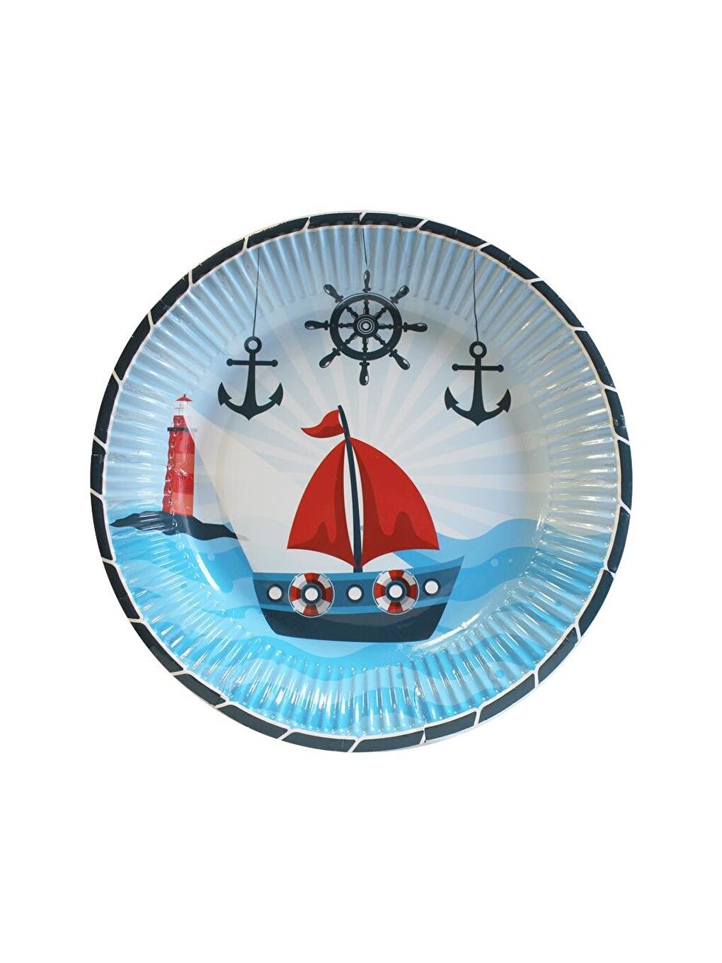 Mavi Denizci Temalı Karton Tabak Bardak Set-2