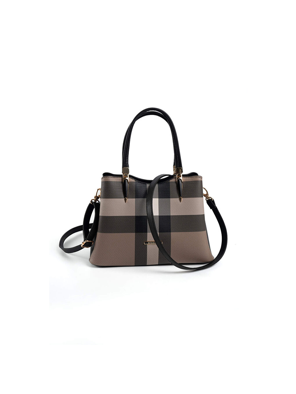 Kahverengi Kadın Omuz Çantası 1205-47377 SILVER POLO BAYAN ÇANTASI M80 KAHVE-MAT SİYAH-4