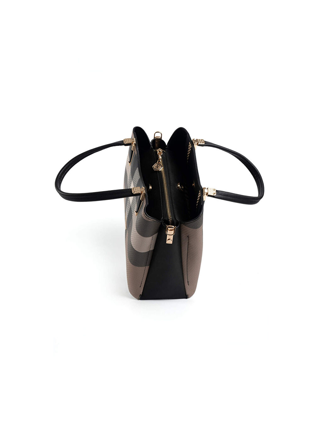 Kahverengi Kadın Omuz Çantası 1205-47377 SILVER POLO BAYAN ÇANTASI M80 KAHVE-MAT SİYAH-5