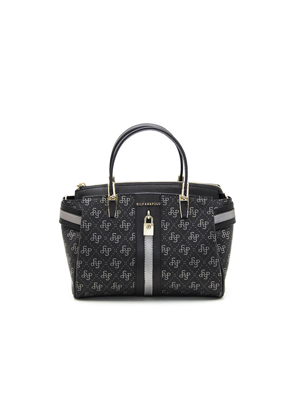 Kadın Omuz Çantası 1103-42965 M178 Siyah Platin-Mat Siyah