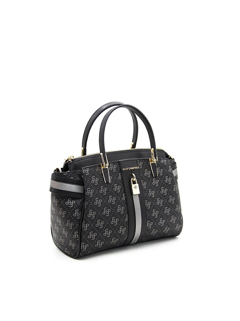 Kadın Omuz Çantası 1103-42965 M178 Siyah Platin-Mat Siyah-1