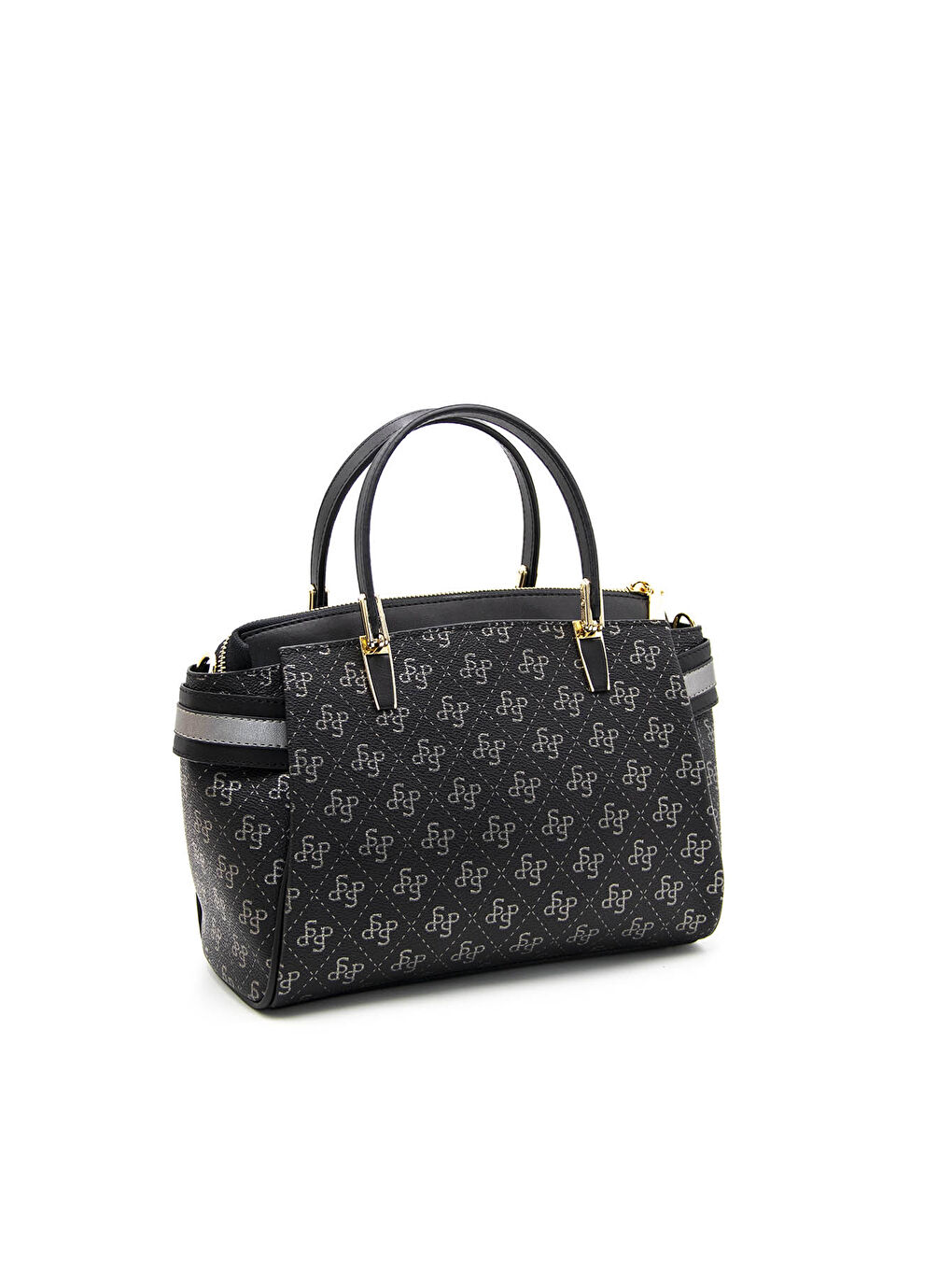 Kadın Omuz Çantası 1103-42965 M178 Siyah Platin-Mat Siyah-3