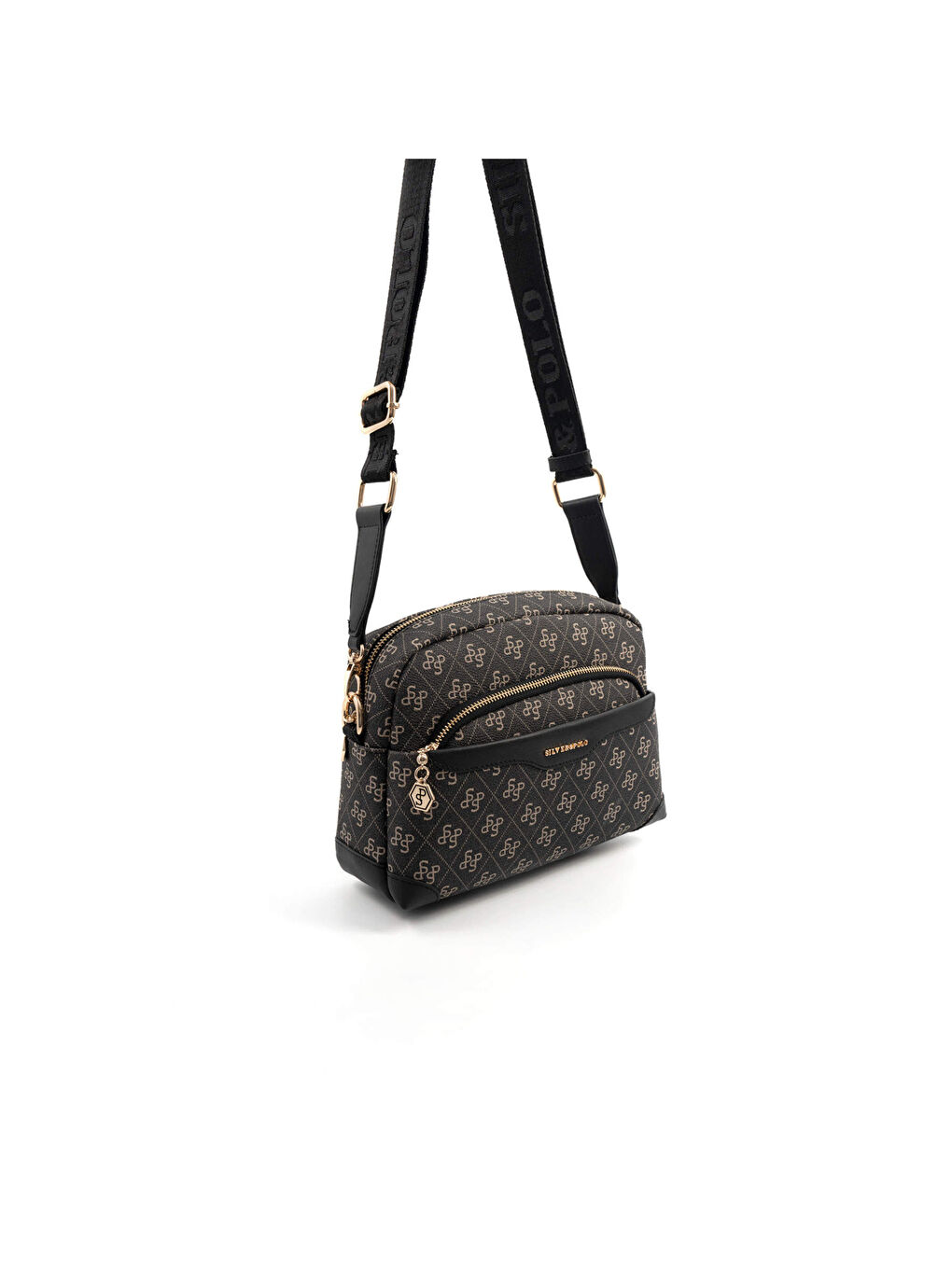 Gri Kadın Çapraz Çanta 1201-47241 SILVER POLO ÇAPRAZ BAYAN ÇANTASI M178 FÜME-MAT SİYAH-1