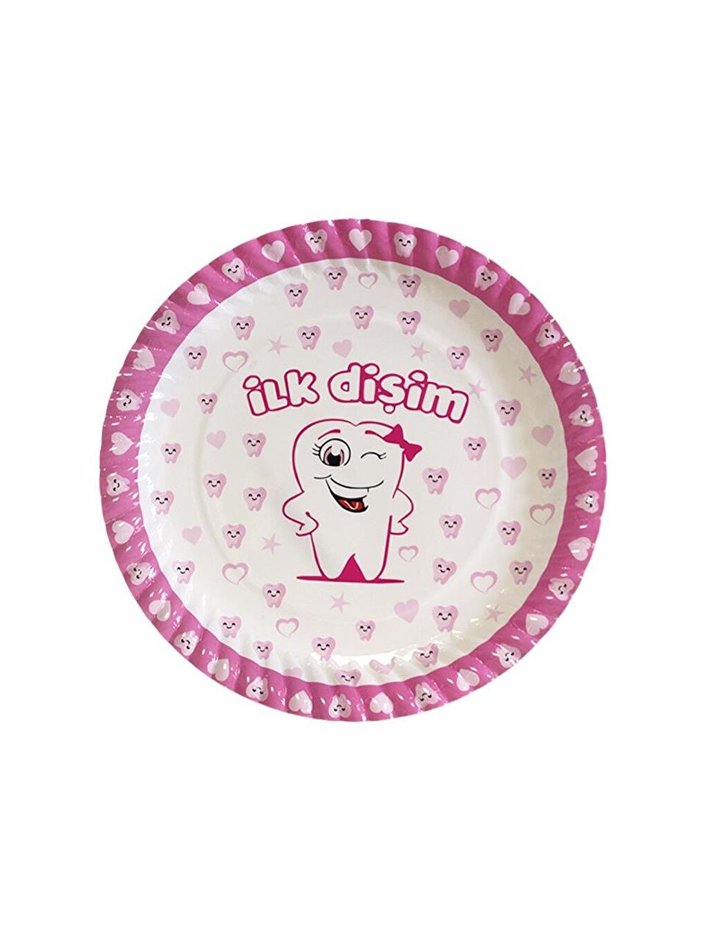 İlk Dişim Temalı Karton Tabak Bardak Set Pembe 8'li-3