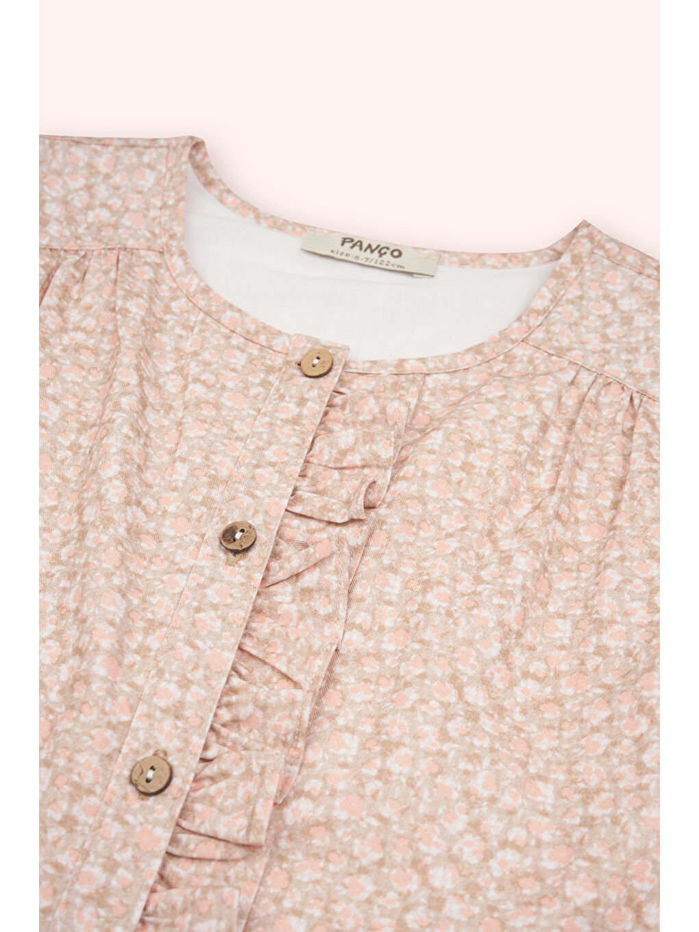 Kız Çocuk Çiçek Desenli Elbise Bej-2