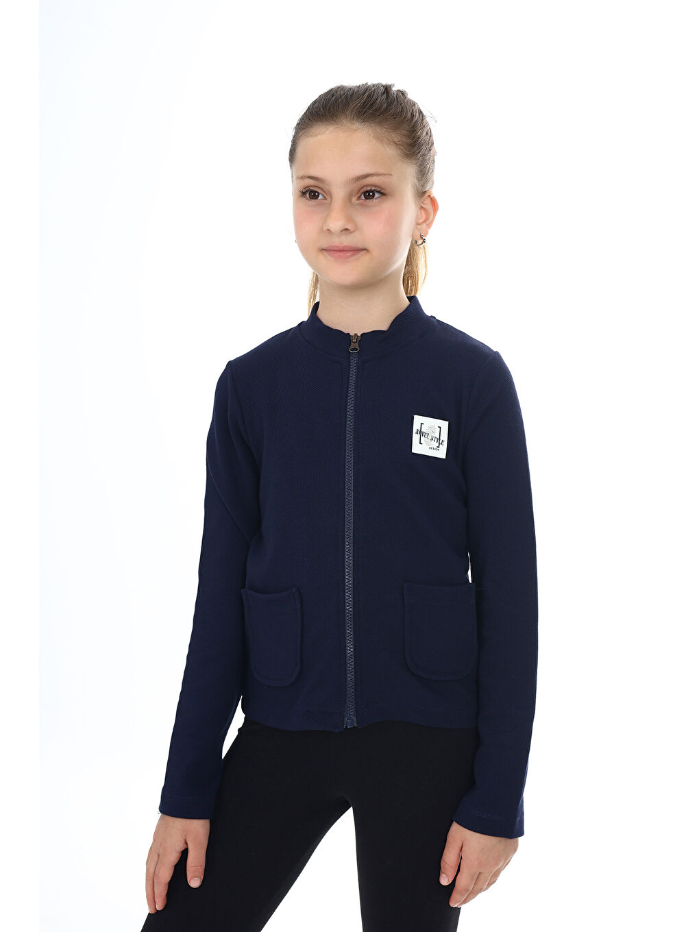 Lacivert Kız Çocuk Okul Hırka-1