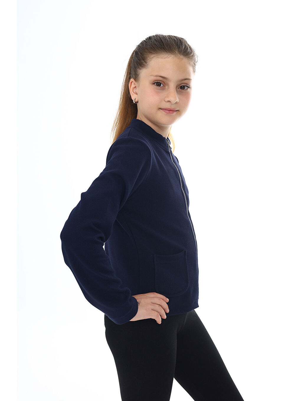 Lacivert Kız Çocuk Okul Hırka-3