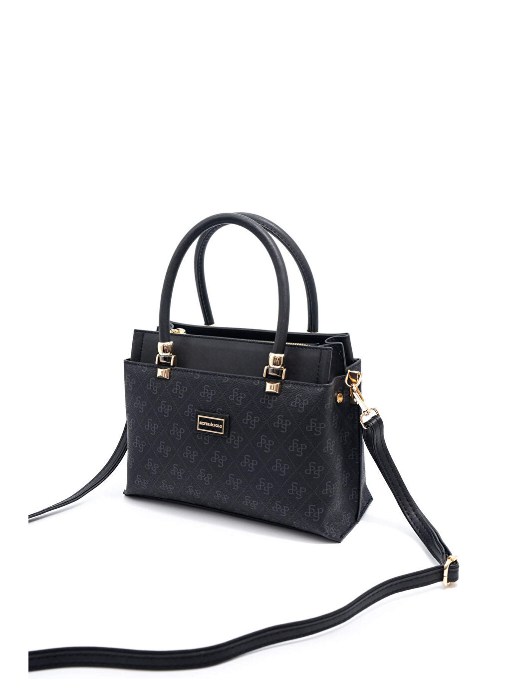 Siyah Kadın Omuz Çantası 826-45828 SILVER POLO BAYAN ÇANTASI M178 SİYAH-MAT SİYAH-4