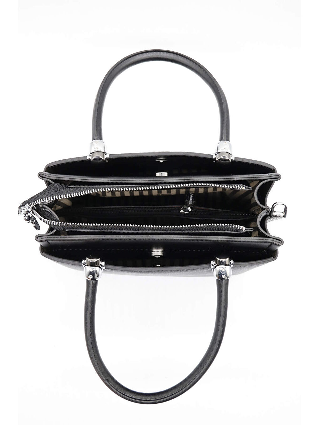 Siyah Kadın Omuz Çantası 826-45828 SILVER POLO BAYAN ÇANTASI M178 SİYAH-MAT SİYAH-5