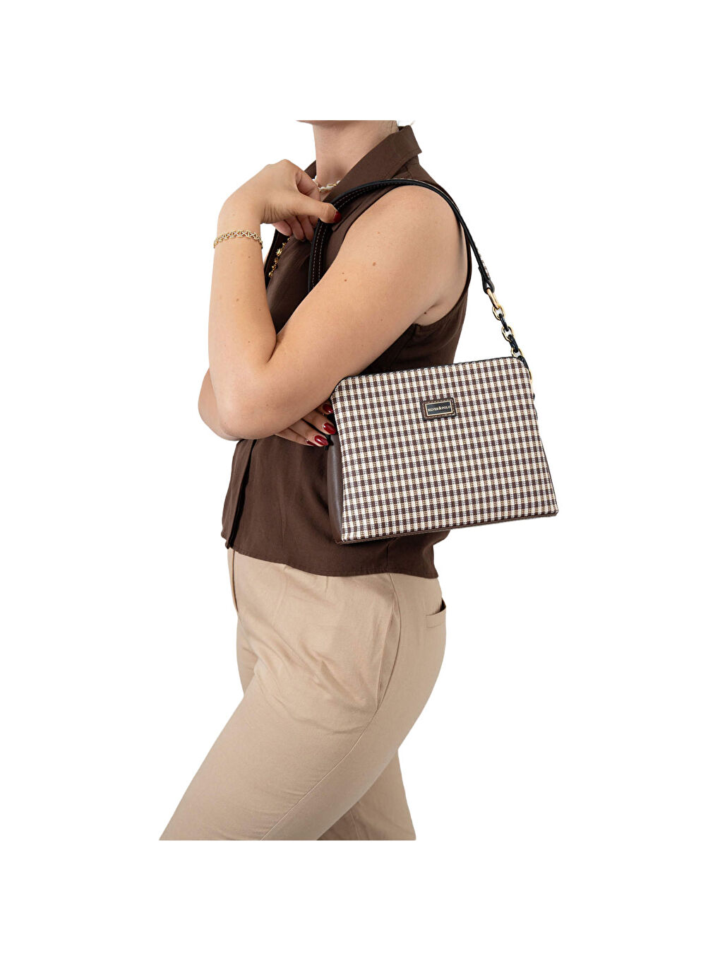 Kahverengi Kadın Çapraz Çanta 937-45615 SILVER POLO ÇAPRAZ BAYAN ÇANTASI M191 KAHVE SARI-MAT KAHVE